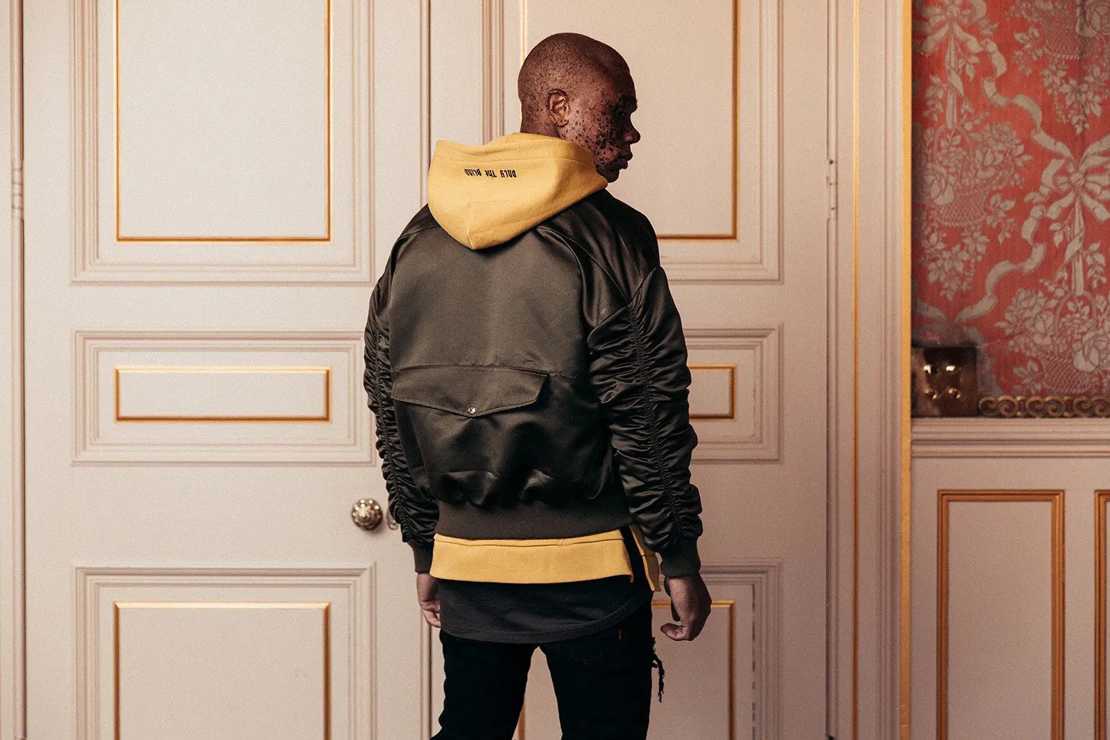 Signature Satin Khaki Bomber Jacket
