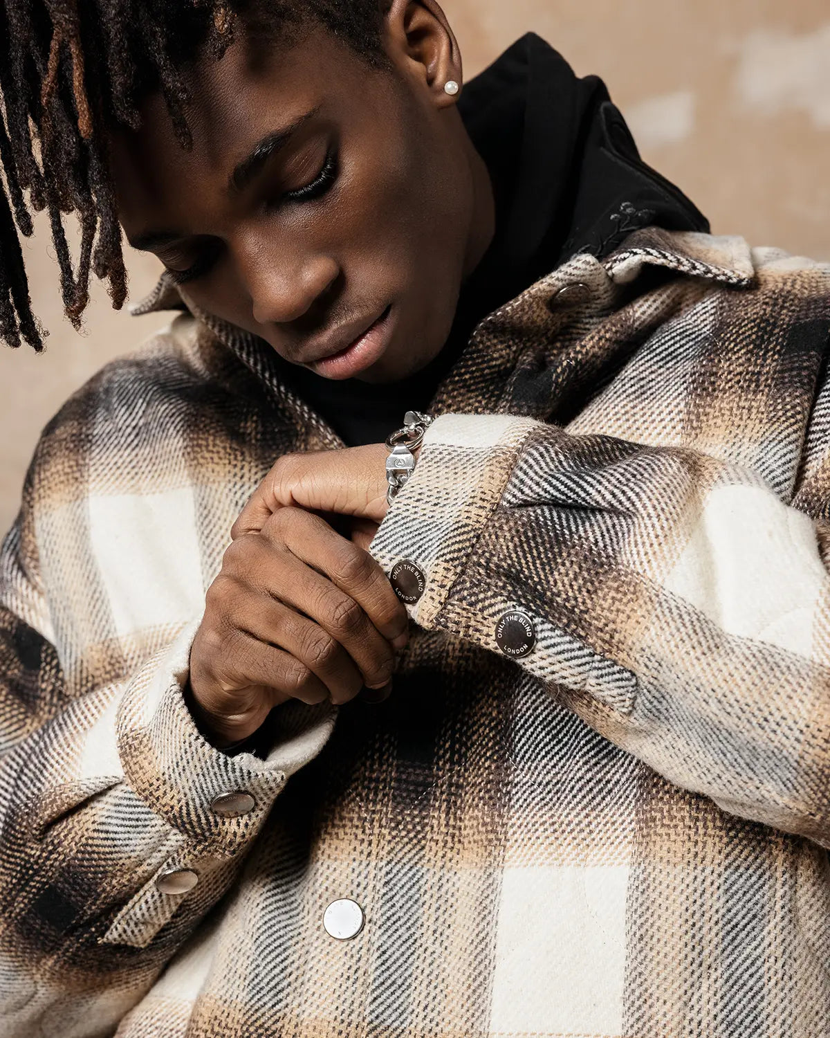 TAUPE QUILTED FLANNEL SHIRT