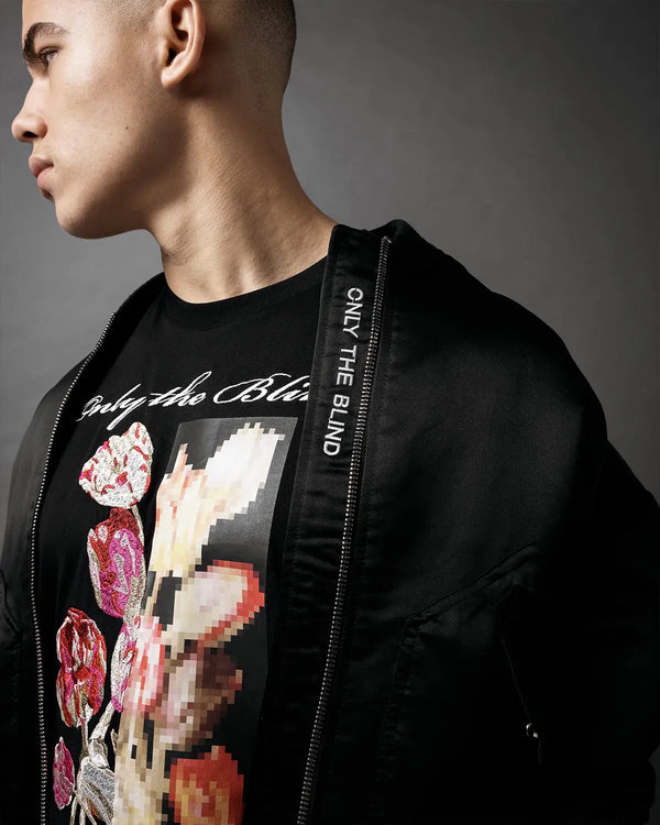 Black Pixel Tulip T-Shirt